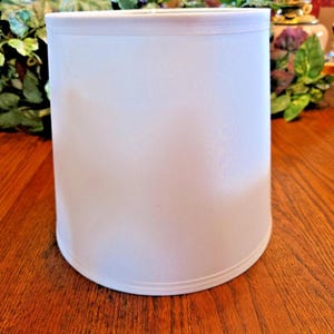 White Lamp Shade Barrel Fabric Lampshade Table Lamp 8&quot; H x 7&quot; Top x 9&quot; Bottom