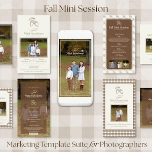 Fall Mini Session Canva Templates for Photographers | Instagram & Facebook Marketing Set | Social Media Templates