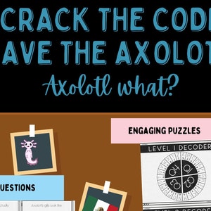 Axolotl Crack the Code 4.Grad Wissenschaftslesung Puzzle-Spiel Axolotl Fragen Fluchtraum Engagement zum Ausdrucken