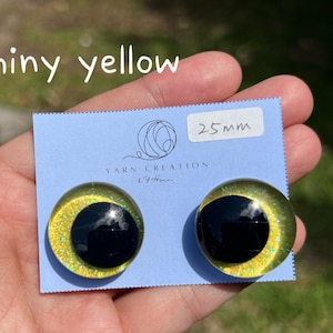 25mm Hand-painted Off-Centre Sinker Glow in the Dark Safety Eyes for Crochet Toys Plushie Amigurumi