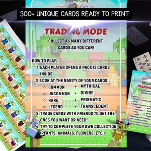 300+ Trading Cards Garden Editable in Canva Chip Bag