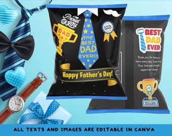 Suit And Tie Cool Chip Bag template For Fathers Day Special