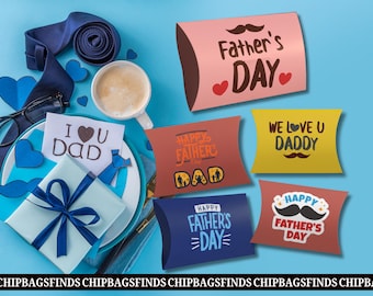 Set of 15+ Father's Day Pillow Box templates Editable in Canva