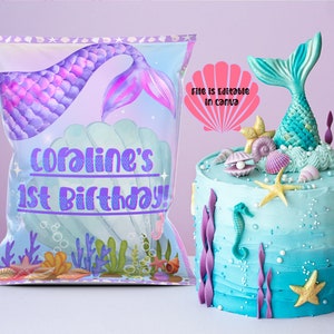 Enchanting Purple Mermaid Chip Bag Template: Add Magic to Your Snack Packaging!
