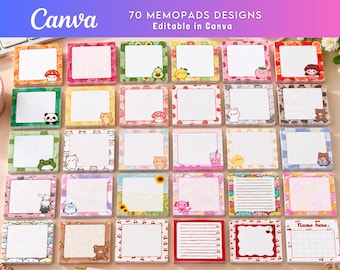 70 in Canva bearbeitbare Notizblock-Designs
