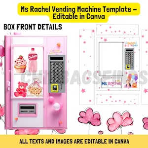 Ms Rachel Birthday Vending Machine Template: Editable Canva Design (PDF)