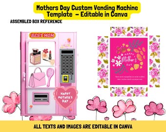 Mothers Day Custom Vending Machine Template Custom Free Personalization Editable in Canva