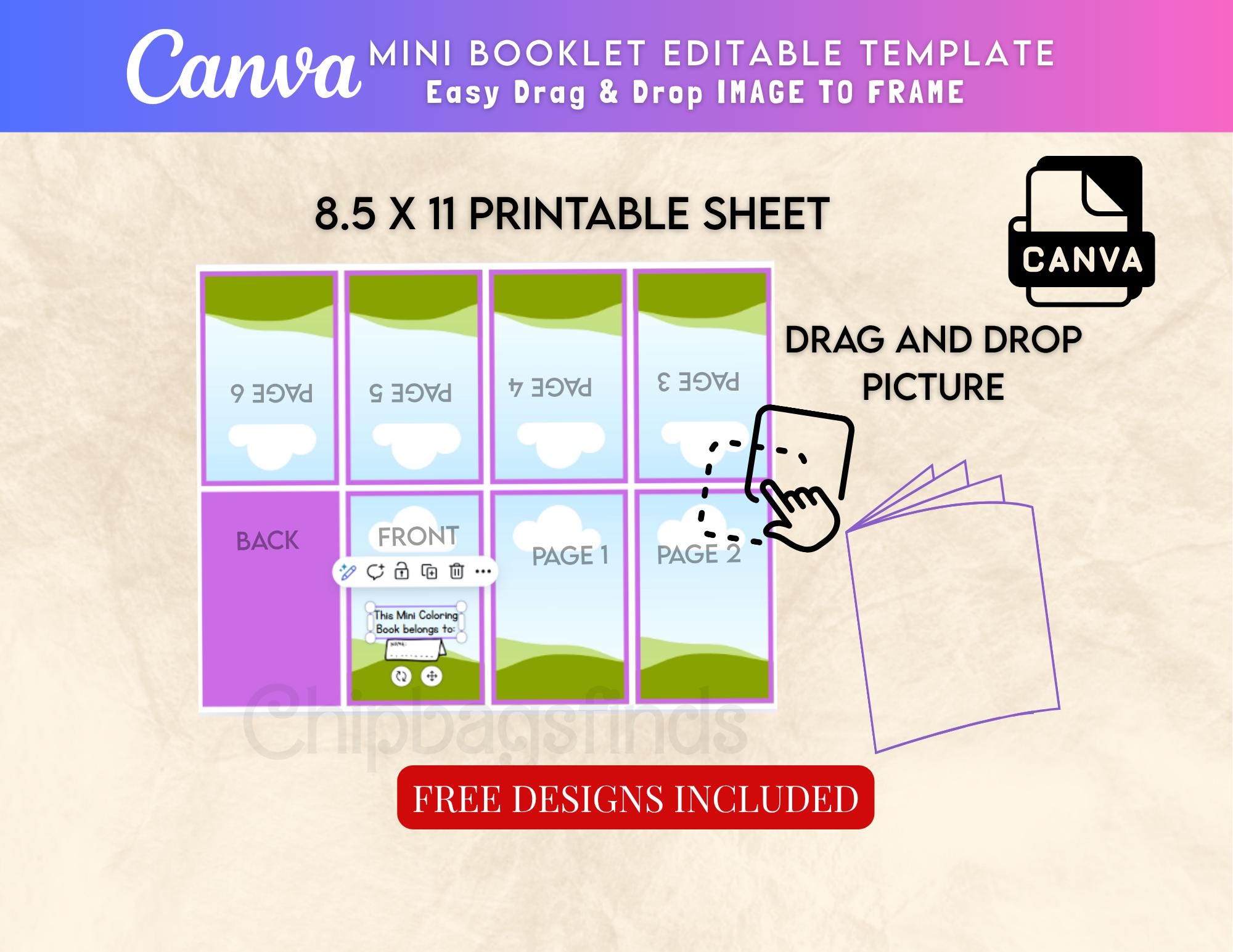 Mini Booklet Canva Template – Easy Drag-and-Drop, Fully Editable Party Mini Book