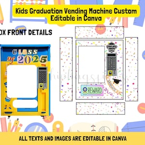 Kids Graduation Vending Machine Template: Custom Editable Design (PDF)