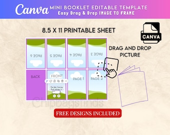 Modelo de minilivreto fácil de arrastar e soltar do Canva editável no Canva