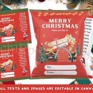 Like It Holiday Snack Chip Bag Editable in Canva