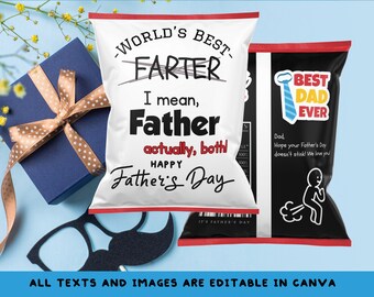 Happy Farter Happy Father&#39;s Day Cool Chip Bag template!