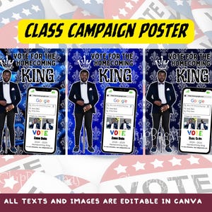 Homecoming King Campaign Poster: Colorful Stripes (PDF File)