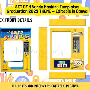 Graduation Vending Machine Template: Editable Canva Design (PDF)