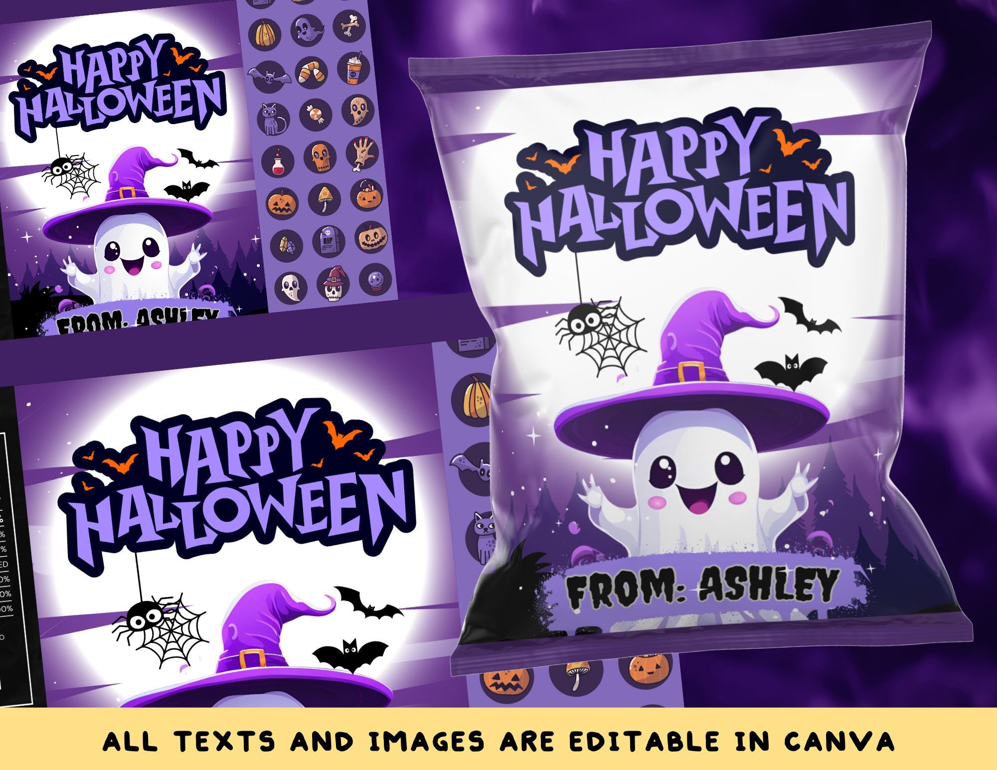 Purple Trick or Treat Chip Bag Halloween Special