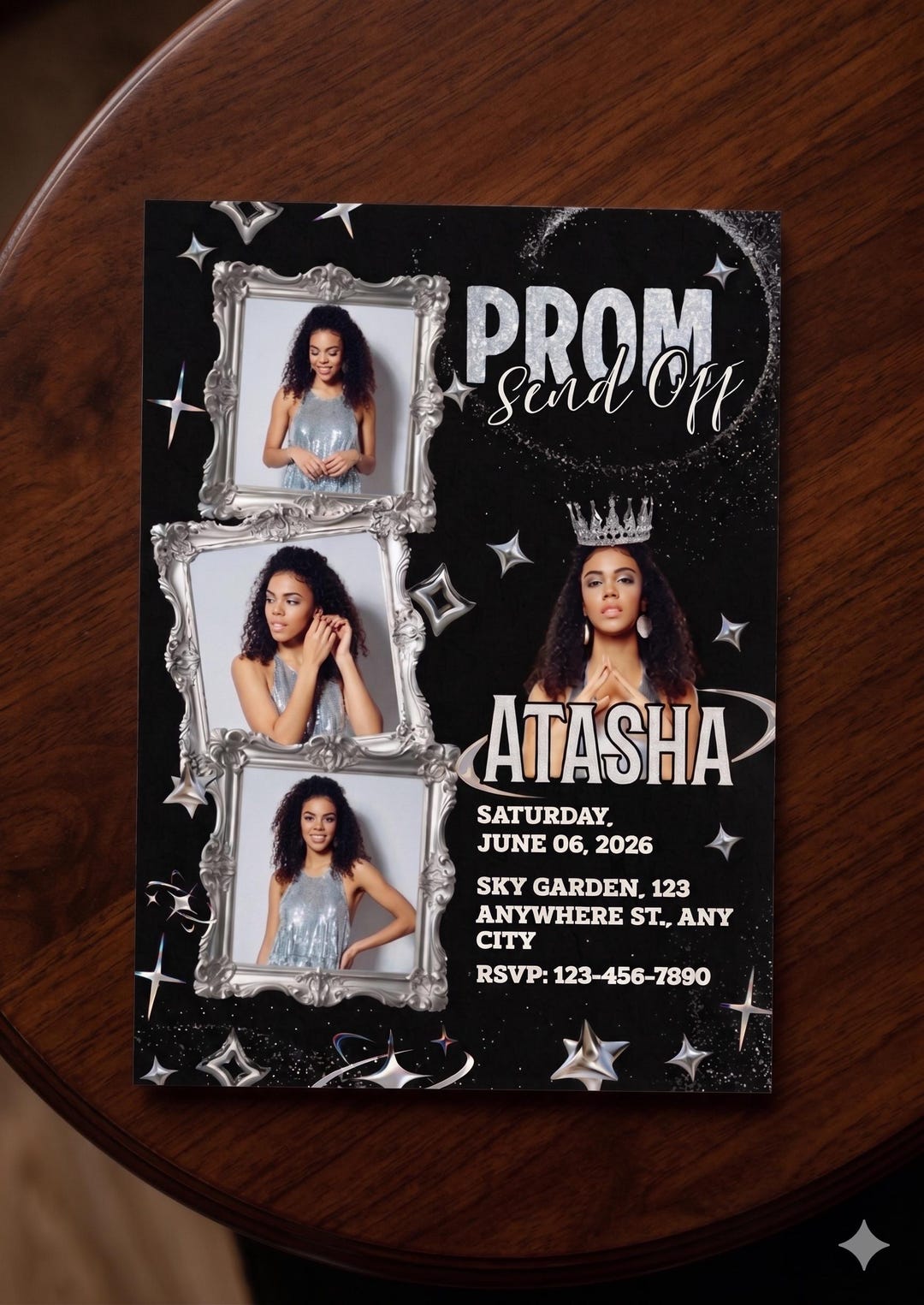 Silver Prom Send off Editable in Canva Pro Free Edit Custom - Etsy