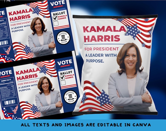 Kamala Harris 2024 Election Chip Bag Template (PDF File) - Etsy
