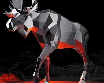 Low Poly eland metalen sculptuur bouwtekeningen | CNC DXF-bestanden en stapsgewijze montagehandleiding