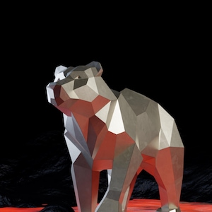 Planos para escultura metálica de oso caminando, archivos DXF CNC de oso de baja poligonalidad, proyecto de soldadura DIY, arte para jardín, descarga digital