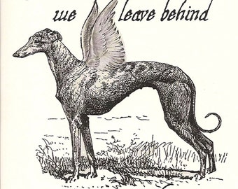 Greyhound Dog Sympathy Cards with Envelopes - Victorian Lithograph, set of 4