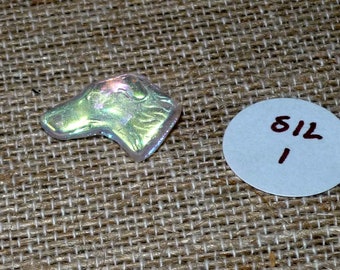 Silver Czech Glass Button shaped like Greyhound/Whippet Head with Aurora Borealis Finish ~3/4" diameter SIL1