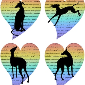 Cartes de correspondance Greyhound Love Chien whippet galgo série III