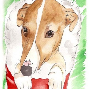 Tarjetas de Navidad Greyhound - Sue Monahan Wishing - Set of 4