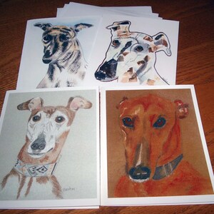 Sue Monahan Dog Art Notitiekaarten set van 4 met serie I