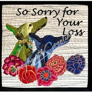 So Sorry for Your Loss Cartes de sympathie pour chien lévrier, lot de 4, avec enveloppes
