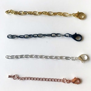 Necklace Extender, 3 Inch, Choose from 4 Colors FREE SHIPPING
