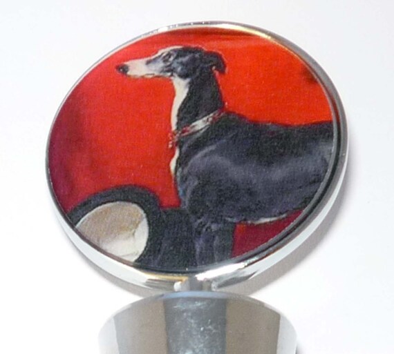 Alt Art Deco 1 Greyhound Dogs Wine Bottle Stopper Whippet