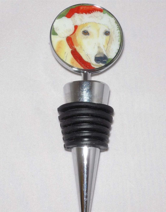 Alt Art Deco 1 Greyhound Dogs Wine Bottle Stopper Whippet