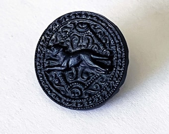 Rare Greyhound or Whippet Dog Vintage Metal Button, 5/8" (C083)