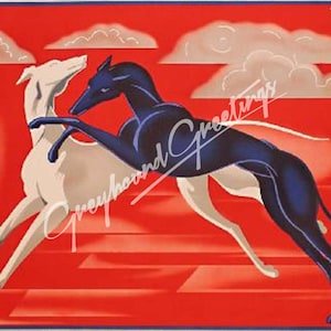 Greyhound Dog Tile Art Piece &quot;Deco Dogs&quot; - Stand or Hang 4-1/4&quot; Square