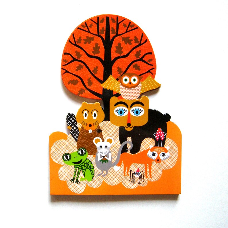 Vintage Greeting Card Die Cut Card Colorful Folded Card Etsy