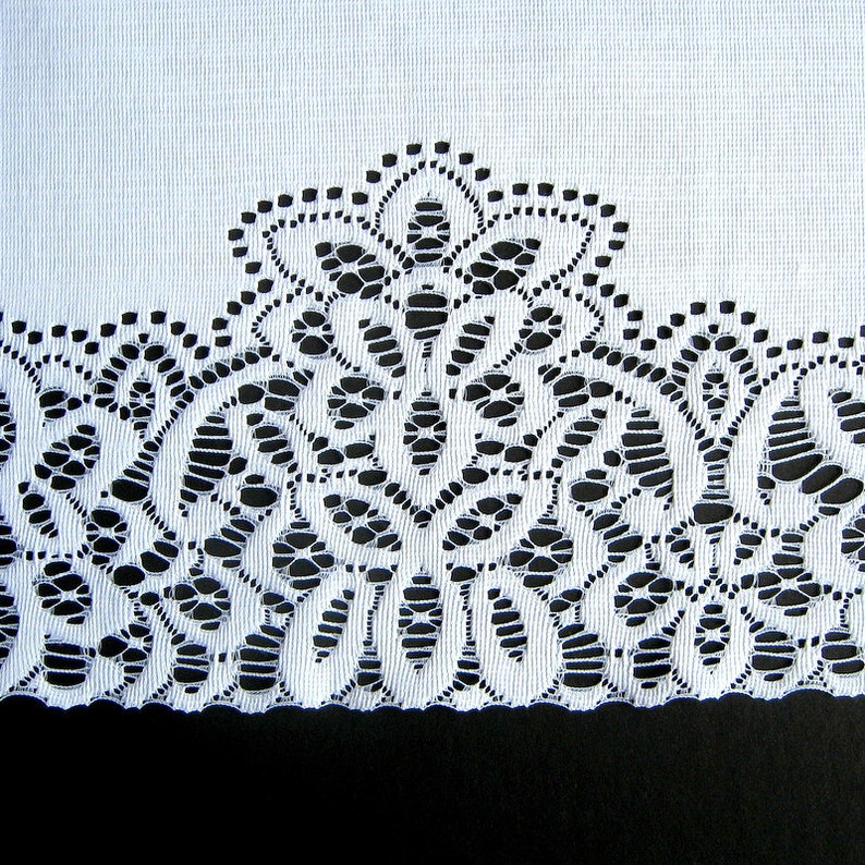 Housewares Table d\u00e9cor Home d\u00e9cor Wide lace border 52 inches long Vintage White Lace Table Runner or Dresser Scarf Table linen
