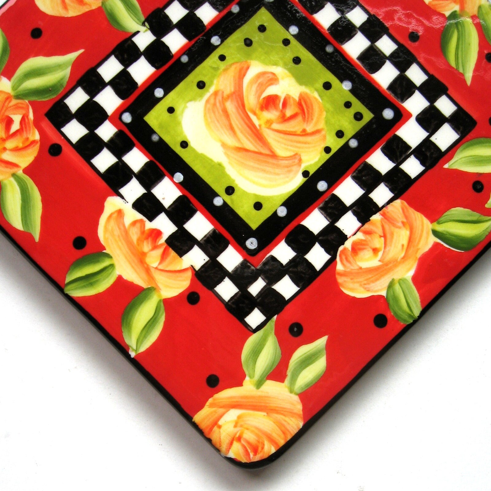 Vintage Trivet Ceramic Tile Trivet Hand Painted Trivet Etsy