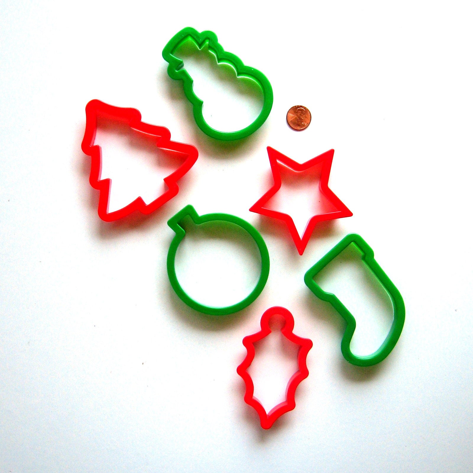 Vintage Christmas Cookie Cutters Set of 6 Plastic Cookie Etsy