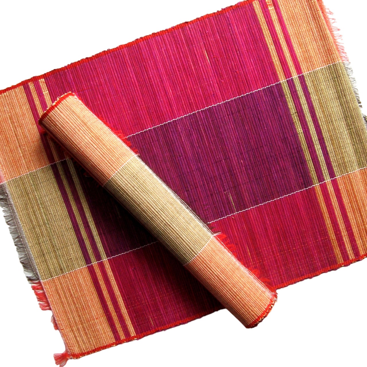 Vintage Placemats Woven Placemats Set of 4 Colorful Etsy