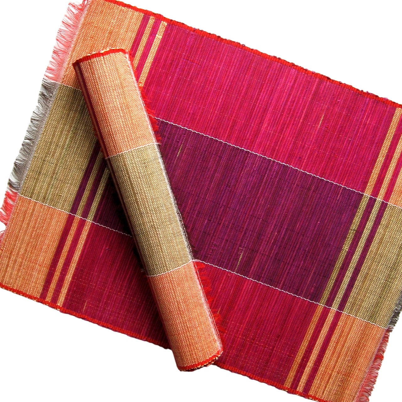 Vintage Placemats Woven Placemats Set of 4 Colorful Etsy