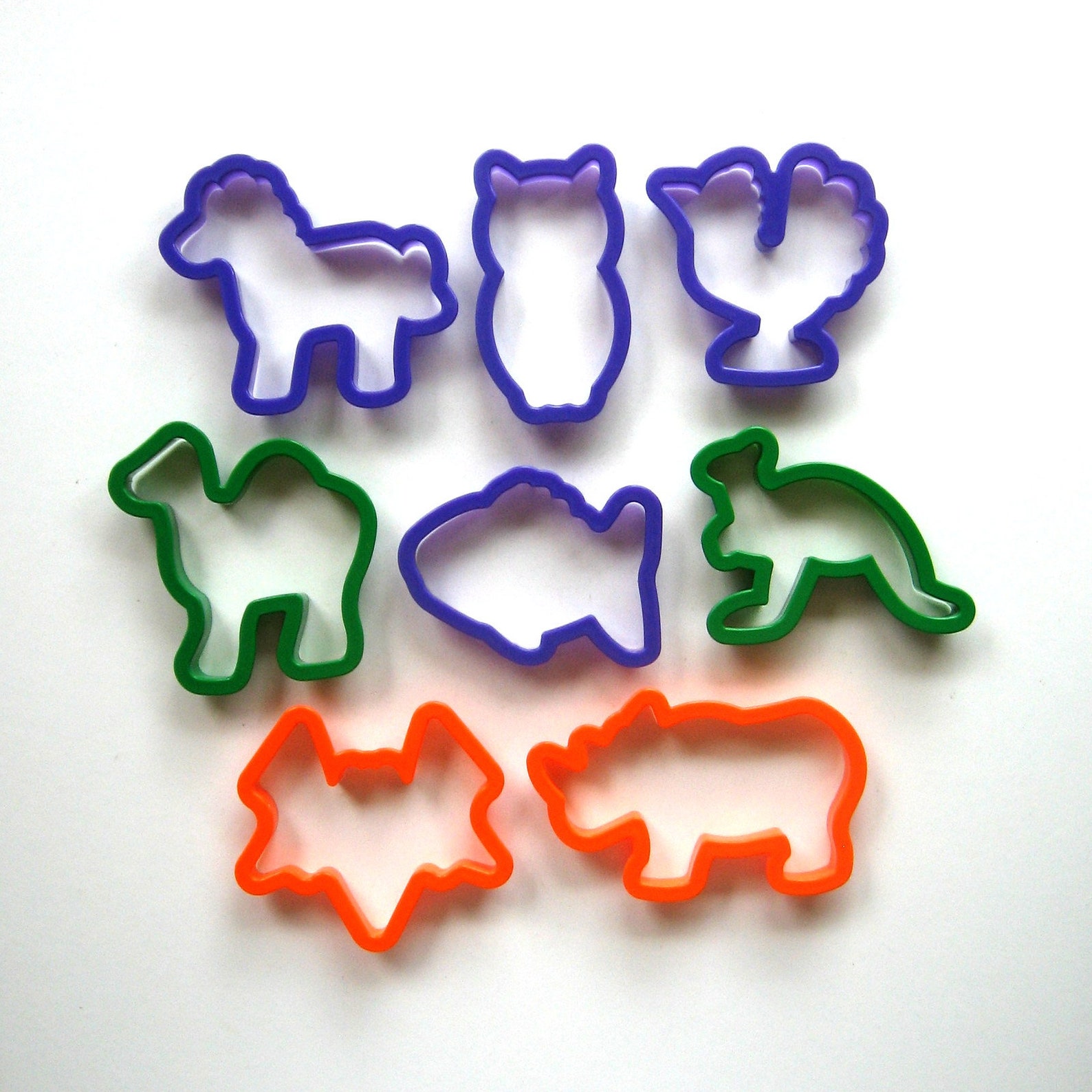 Vintage Cookie Cutters Set of 8 Plastic Animal Cookie Etsy