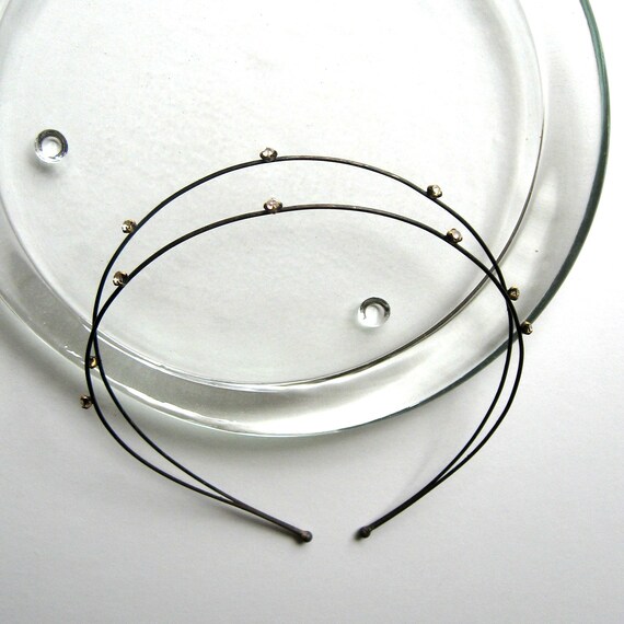 Vintage Headband - Metal Headband with Rhinestones