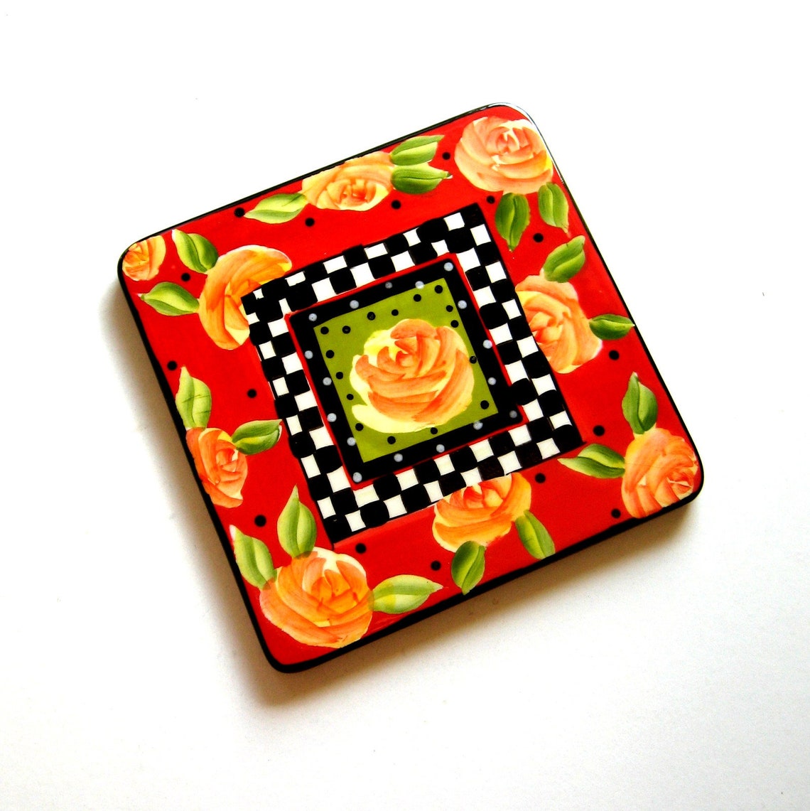 Vintage Trivet Ceramic Tile Trivet Hand Painted Trivet Etsy