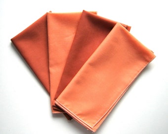 Vintage Cotton Napkins - Set of 4 - Orange and Brown Napkins - Autumn napkins, 18 inches square, Cotton napkins, Table linens