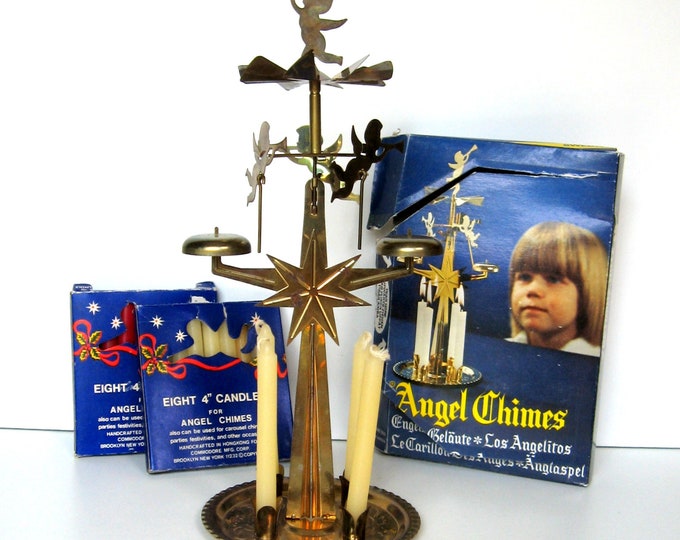Vintage Swedish Angel Chimes Christmas Chimes Brass Angel Candle Chimes