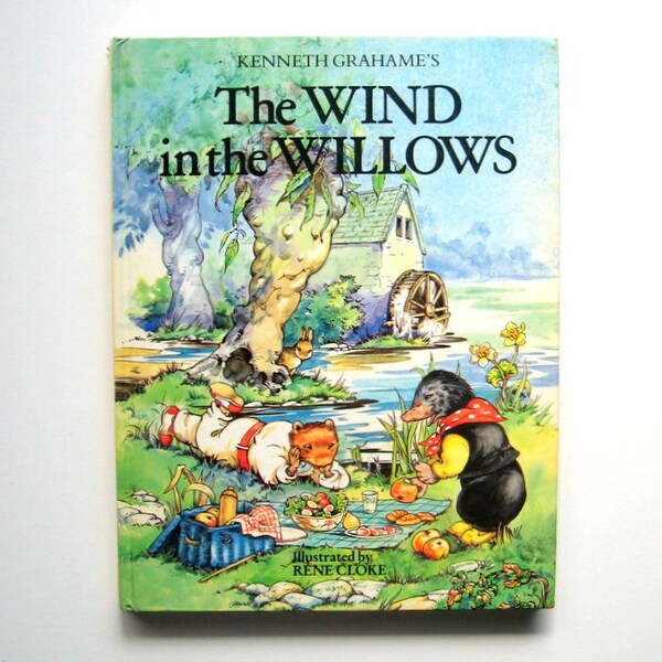 Vintage Book - The Wind in the Willows - 1985, by Kenneth Grahame, Hard cover, Childrens book, Illustrations, Animal tales, Collectible