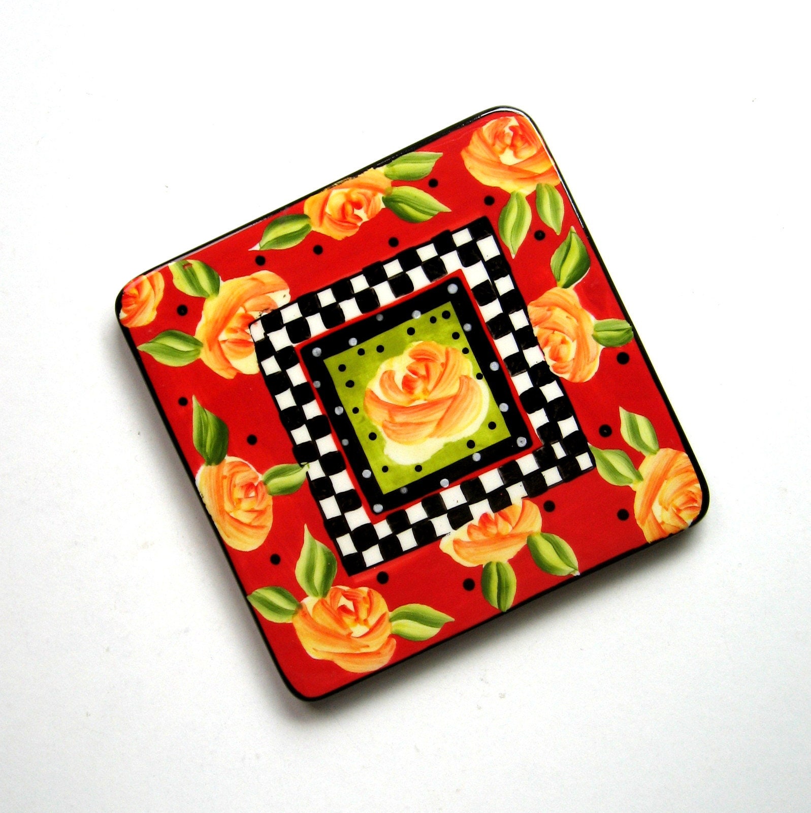 Vintage Trivet Ceramic Tile Trivet Hand Painted Trivet Etsy