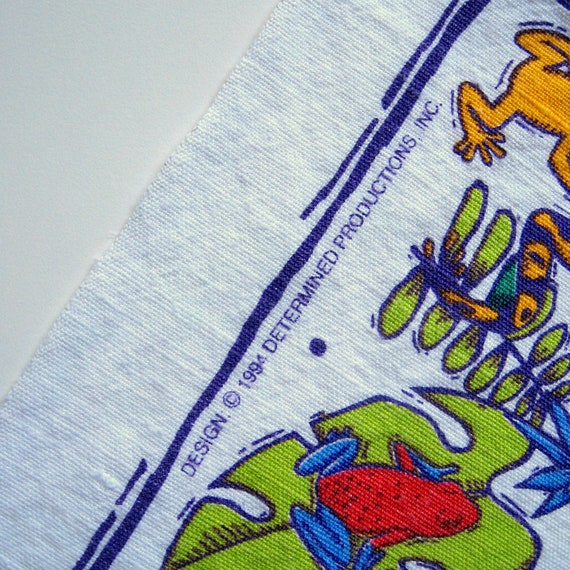 MINT GREEN COLOR HAND TOWEL FROG APPLIQUE DESIGN EMBROIDERED