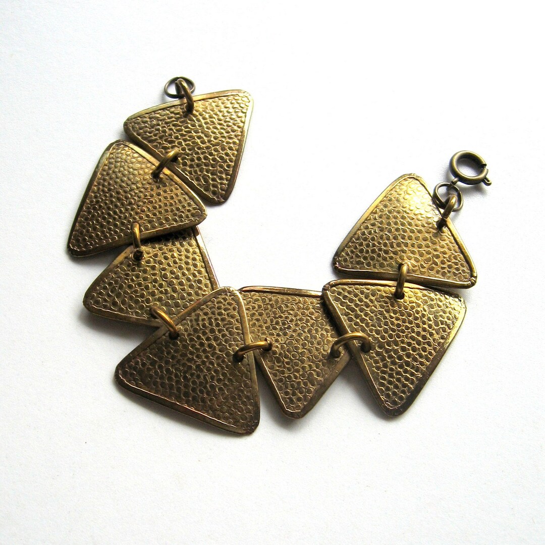 Vintage Bracelet Brass Bracelet 1990's Metal Etsy