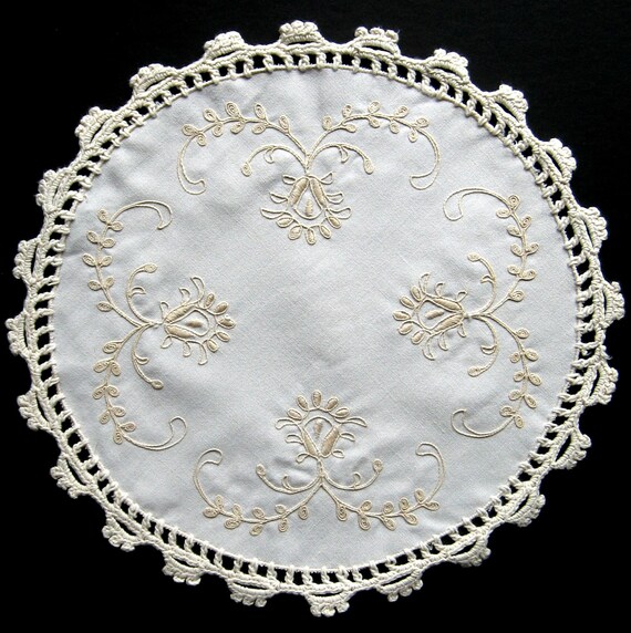 Mismatched Embroidered Doilies AS IS Hand Embroidered Doily Repurpose or Salvage Doilies Odd